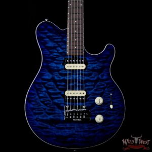 Ernie Ball Music Man Axis Super Sport Quilt Maple Top Birdseye Maple Neck Rosewood Board Balboa Blue Burst - Image 3