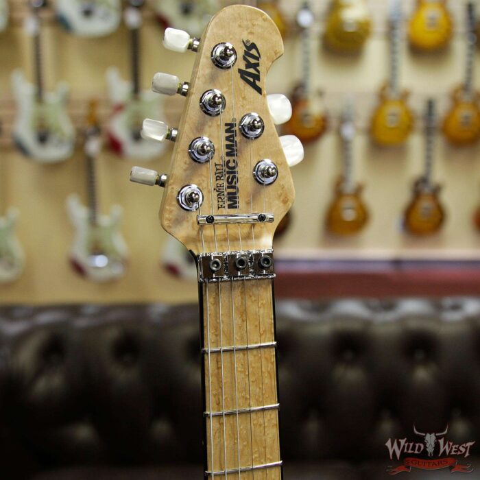 Ernie Ball Music Man BFR Limited #48 of 75 Axis Floyd Rose Birdseye Maple Neck Steel Blue - Image 5