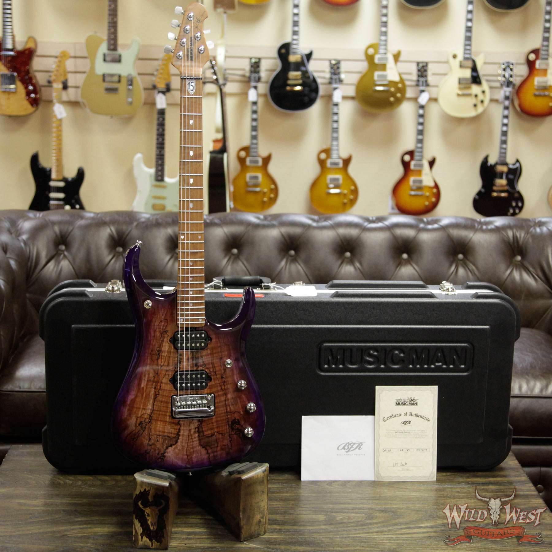 ebmm-bfr-jp15-g91165-d1__wwg.jpg Ernie Ball Music Man BFR JP15 Piezo #28 of 84 Spalted Maple Top Roasted Flame Maple Neck Purple Sunset - Image 10