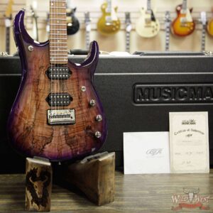Ernie Ball Music Man BFR JP15 Piezo #28 of 84 Spalted Maple Top Roasted Flame Maple Neck Purple Sunset - Image 11