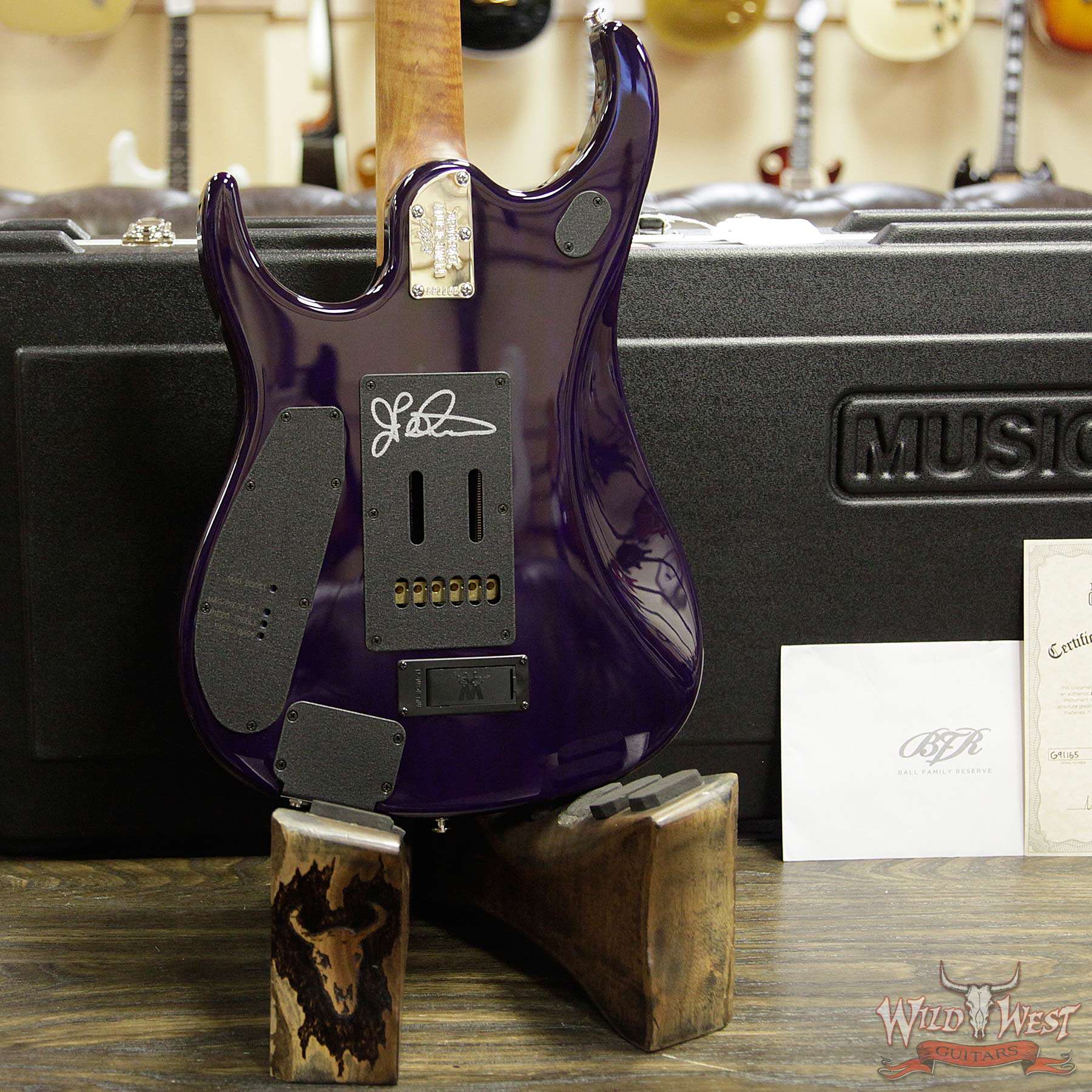 ebmm-bfr-jp15-g91165-d4__wwg.jpg Ernie Ball Music Man BFR JP15 Piezo #28 of 84 Spalted Maple Top Roasted Flame Maple Neck Purple Sunset - Image 13