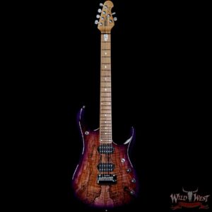 Ernie Ball Music Man BFR JP15 Piezo #28 of 84 Spalted Maple Top Roasted Flame Maple Neck Purple Sunset - Image 4
