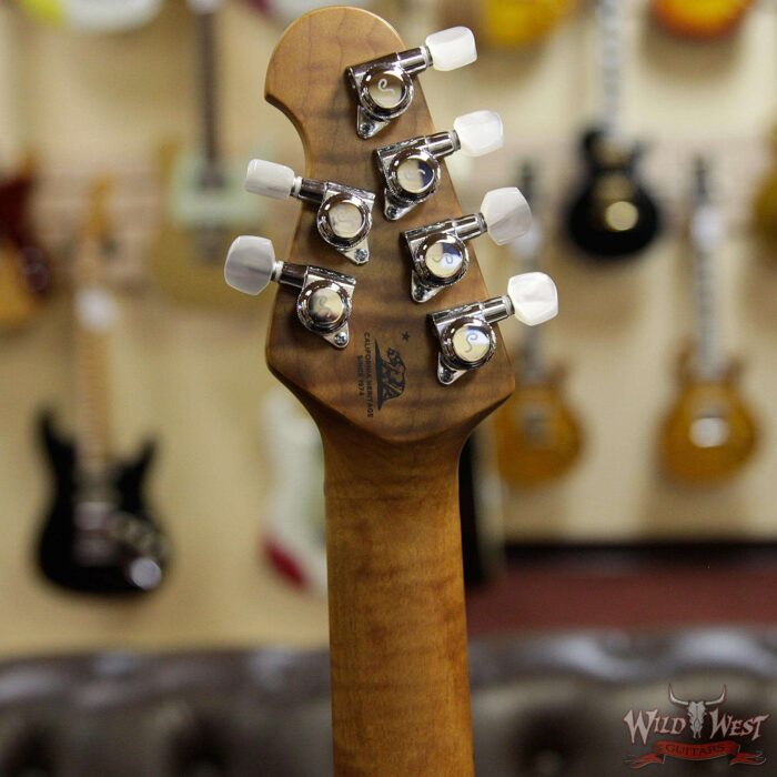 Ernie Ball Music Man BFR JP15 Piezo #28 of 84 Spalted Maple Top Roasted Flame Maple Neck Purple Sunset - Image 8
