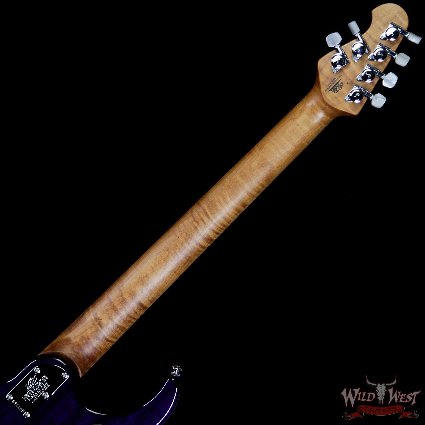ebmm-bfr-jp15-g91165-nb__wwg.jpg Ernie Ball Music Man BFR JP15 Piezo #28 of 84 Spalted Maple Top Roasted Flame Maple Neck Purple Sunset - Image 9