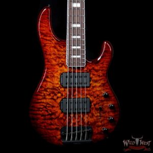 Ernie Ball Music Man BFR StingRay 5 HH Bass Quilt Maple Top Roasted Flame Maple Neck Translucent Orange #79 of 91 - Image 2