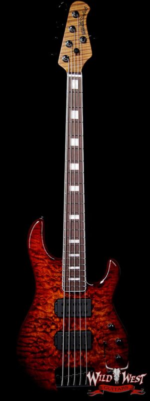 Ernie Ball Music Man BFR StingRay 5 HH Bass Quilt Maple Top Roasted Flame Maple Neck Translucent Orange #79 of 91