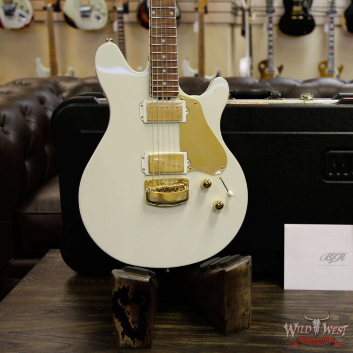 Ernie Ball Music Man BFR Valentine Gold Roasted Flame Maple Neck Ivory White Limited 40/89 - Image 14