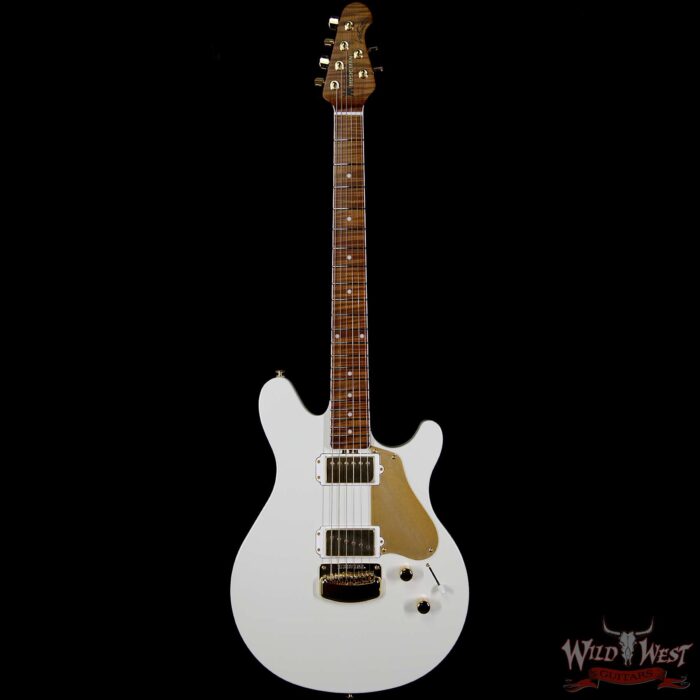Ernie Ball Music Man BFR Valentine Gold Roasted Flame Maple Neck Ivory White Limited 40/89 - Image 5