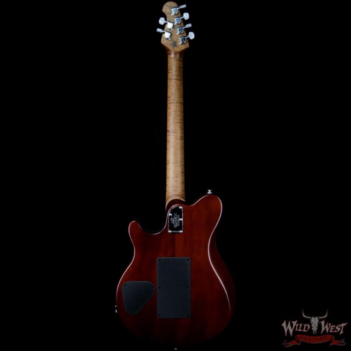 Ernie Ball Music Man BFR Limited Edition # 40 of 50 Quilt Top Axis Roasted Flame Maple Neck Predator Green Satin - Image 5