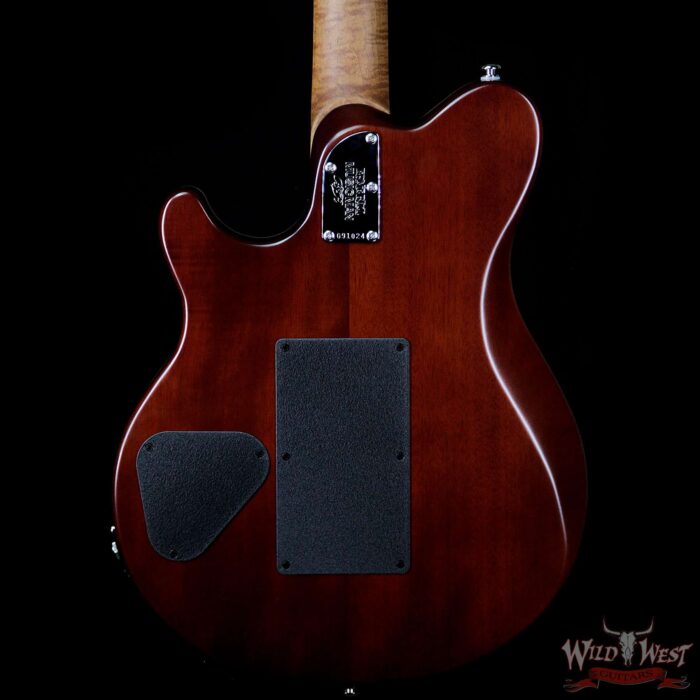 Ernie Ball Music Man BFR Limited Edition # 40 of 50 Quilt Top Axis Roasted Flame Maple Neck Predator Green Satin - Image 6