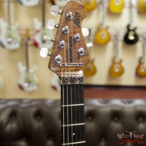 Ernie Ball Music Man BFR Limited Edition # 40 of 50 Quilt Top Axis Roasted Flame Maple Neck Predator Green Satin - Image 7