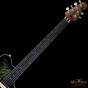 Ernie Ball Music Man BFR Limited Edition # 40 of 50 Quilt Top Axis Roasted Flame Maple Neck Predator Green Satin - Image 8