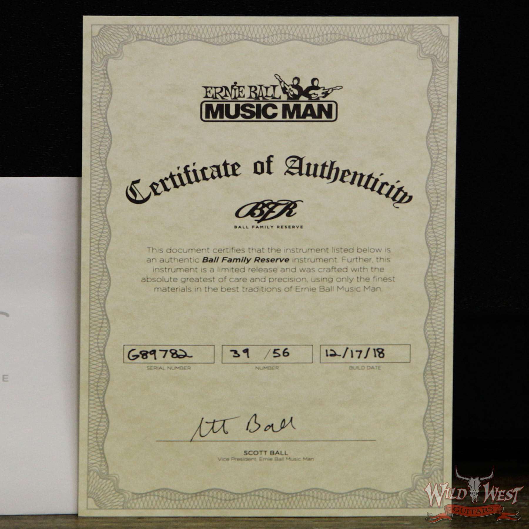 ebmm-cutlesshss-g89782-coa__wwg.jpg Ernie Ball Music Man BFR Limited Edition # 39 of 56 Cutlass HSS Roasted Flame Maple Neck Smoked Chrome - Image 12