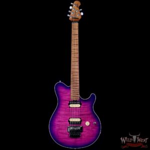 Ernie Ball Music Man Axis Double Locking Tremolo DiMarzio HH Pickups Flame Maple Top Ollalieberry 7.10 LBS - Image 3