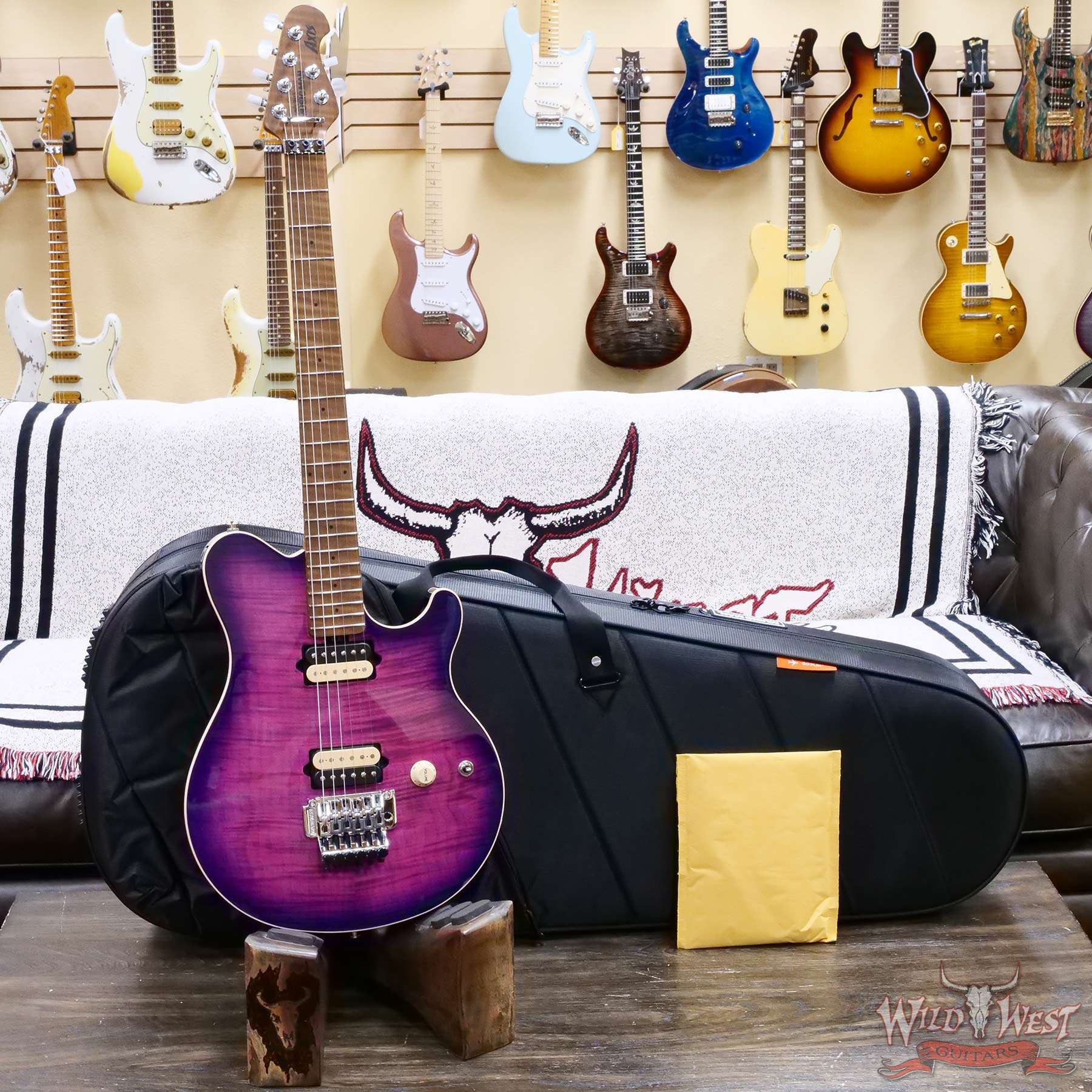 ebmm-h05933-d1__wwg.jpg Ernie Ball Music Man Axis Double Locking Tremolo DiMarzio HH Pickups Flame Maple Top Ollalieberry 7.10 LBS - Image 6