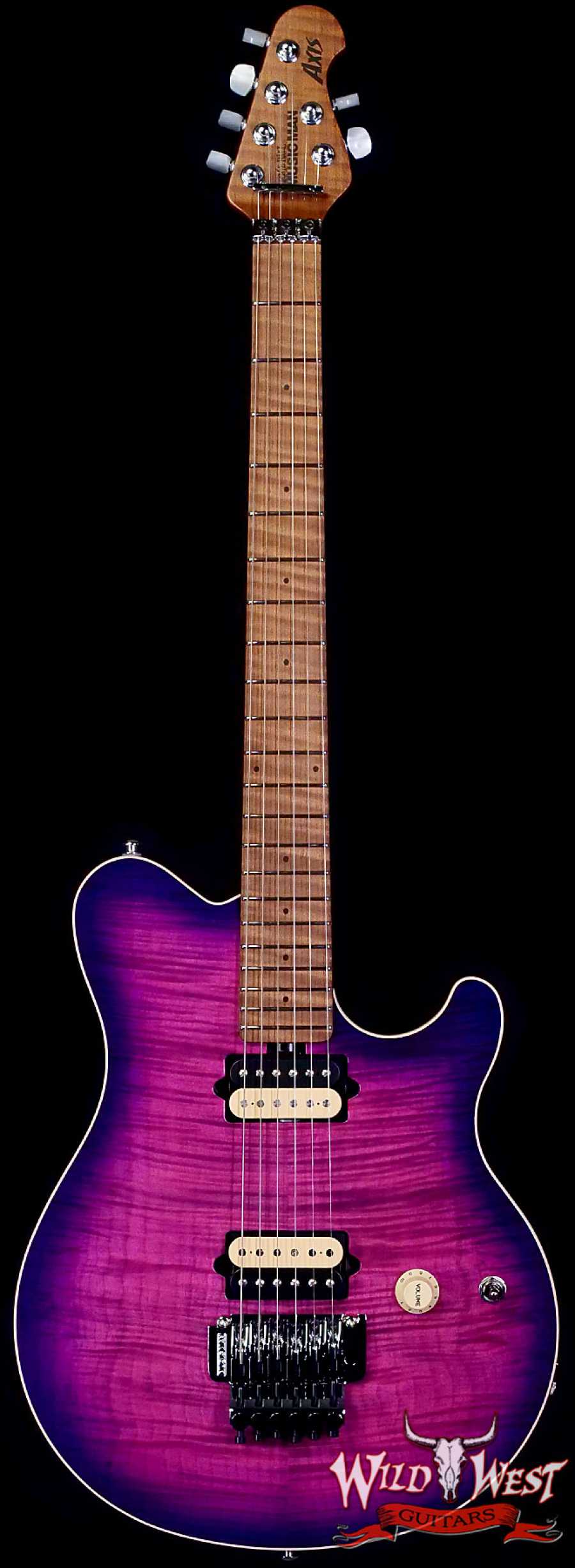 ebmm-h05933-main__wwg_large.jpg Ernie Ball Music Man Axis Double Locking Tremolo DiMarzio HH Pickups Flame Maple Top Ollalieberry 7.10 LBS - Image 1