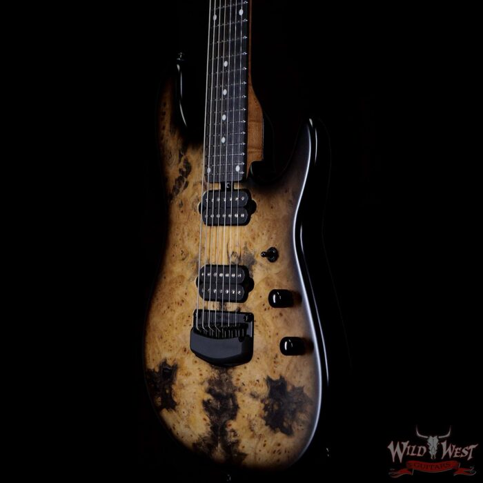 Ernie Ball Music Man Artist Series Jason Richardson 7-String Cutlass Natural Buckeye Burl Black Burst - Image 2