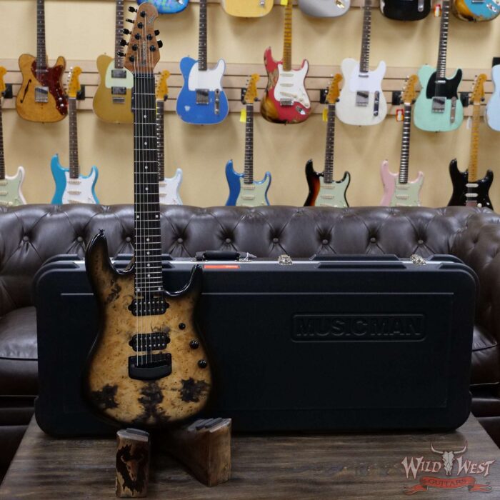Ernie Ball Music Man Artist Series Jason Richardson 7-String Cutlass Natural Buckeye Burl Black Burst - Image 6