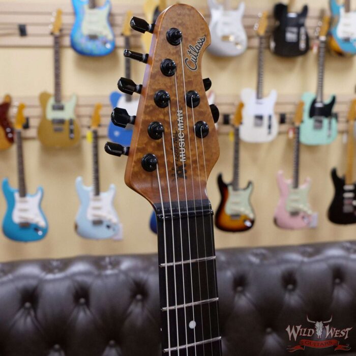 Ernie Ball Music Man Artist Series Jason Richardson 7-String Cutlass Natural Buckeye Burl Black Burst - Image 7