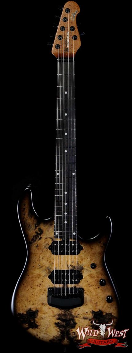 Ernie Ball Music Man Artist Series Jason Richardson 7-String Cutlass Natural Buckeye Burl Black Burst
