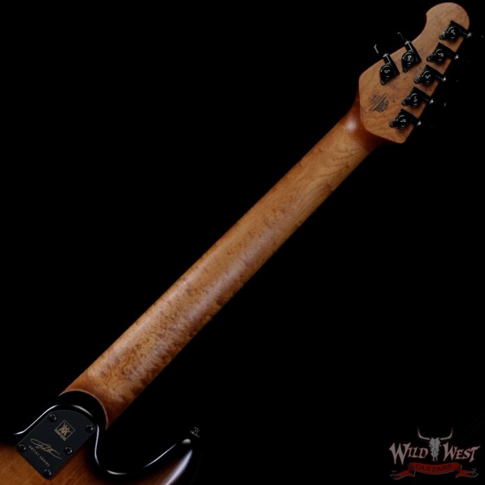 Ernie Ball Music Man Artist Series Jason Richardson 7-String Cutlass Natural Buckeye Burl Black Burst - Image 5