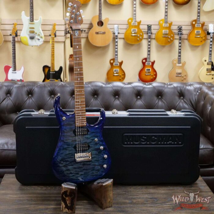 Ernie Ball Music Man John Petrucci JP-15 Piezo Quilt Maple Top Cerulean Paradise - Image 6
