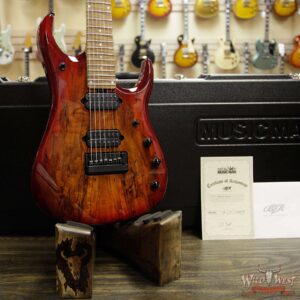 Ernie Ball Music Man BFR JP15 Piezo 7 String Spalted Maple Top Blood Orange Burst #45 of 71 - Image 10