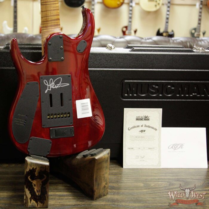 Ernie Ball Music Man BFR JP15 Piezo 7 String Spalted Maple Top Blood Orange Burst #45 of 71 - Image 12