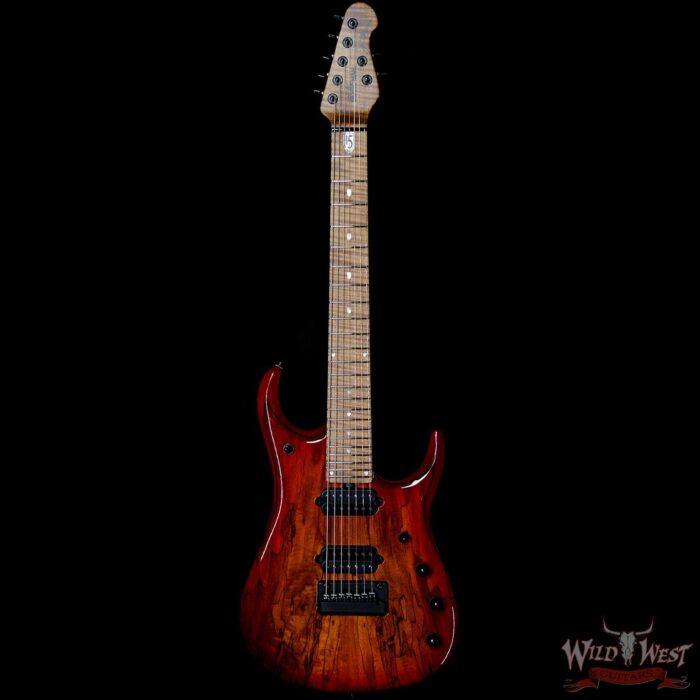 Ernie Ball Music Man BFR JP15 Piezo 7 String Spalted Maple Top Blood Orange Burst #45 of 71 - Image 3