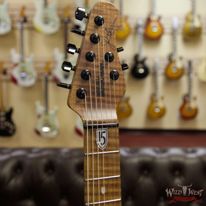 Ernie Ball Music Man BFR JP15 Piezo 7 String Spalted Maple Top Blood Orange Burst #45 of 71 - Image 5