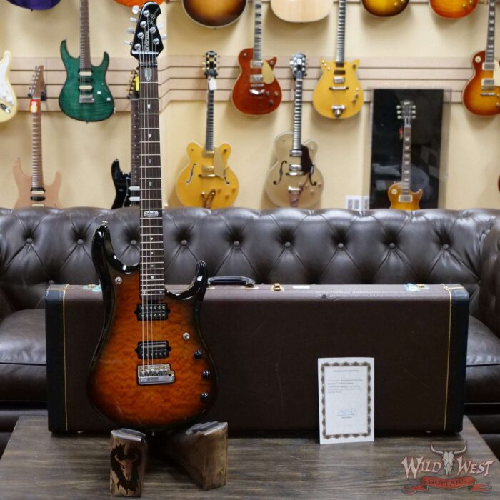 2009 Ernie Ball Music Man BFR JP-6 Baritone Quilt Maple Top Tobacco Sunburst Owned by John Petrucci and Kevin Shirley - Image 5