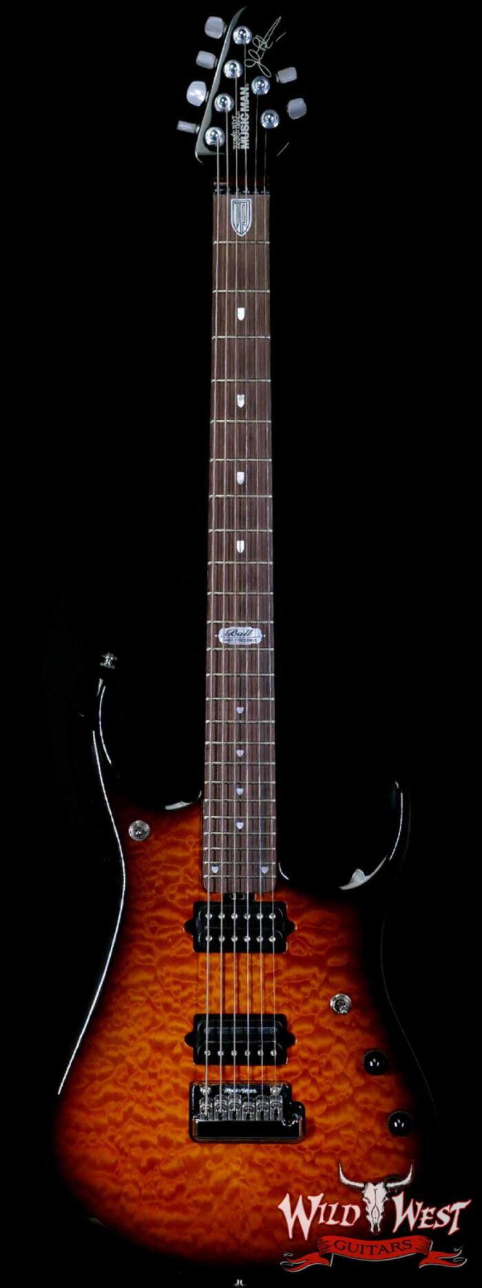 2009 Ernie Ball Music Man BFR JP-6 Baritone Quilt Maple Top Tobacco Sunburst Owned by John Petrucci and Kevin Shirley - Image 1