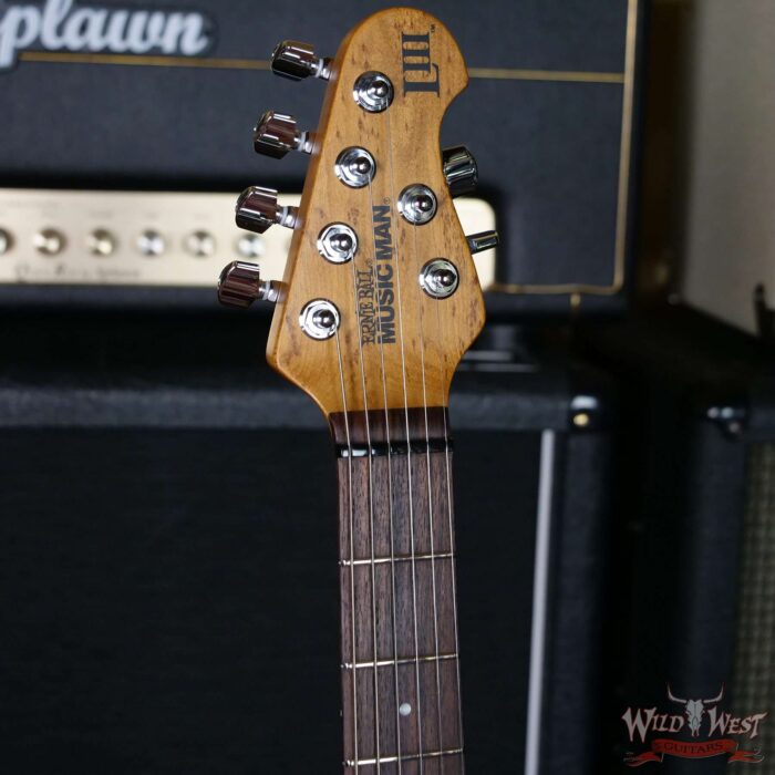 Ernie Ball Music Man Steve Lukather Luke III HH Flame Maple Top Roasted Birdseye Maple Neck Cherry Burst - Image 7