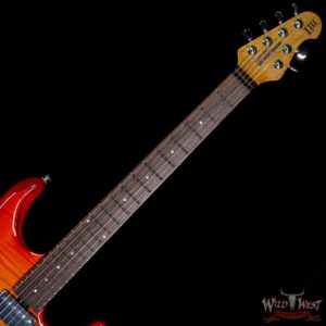 Ernie Ball Music Man Steve Lukather Luke III HH Flame Maple Top Roasted Birdseye Maple Neck Cherry Burst - Image 4