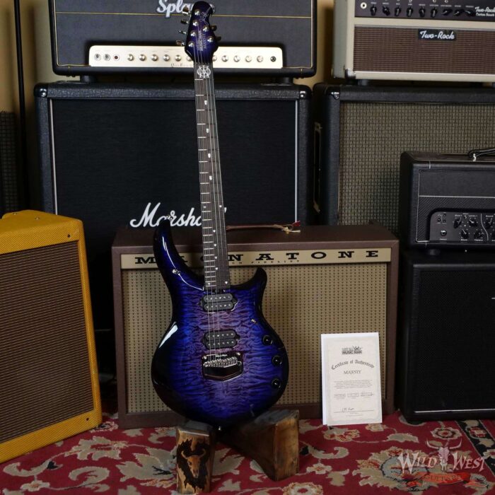 Ernie Ball Music Man Majesty 6 with Piezo Quilt Maple Top Flame Maple Neck Ebony Board Purple Nebula 119 of 150 - Image 6