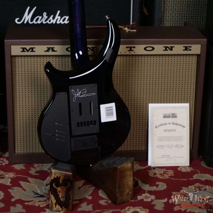 Ernie Ball Music Man Majesty 6 with Piezo Quilt Maple Top Flame Maple Neck Ebony Board Purple Nebula 119 of 150 - Image 11