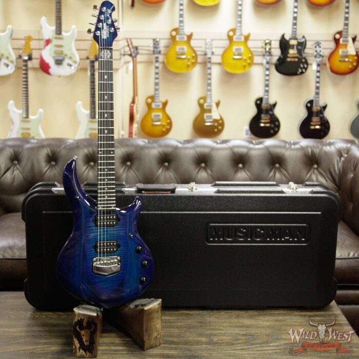Ernie Ball Music Man Majesty 6 HH Piezo Bridge Ebony Fingerboard Blue Honu - Image 5