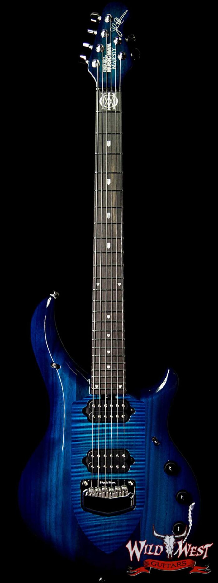 Ernie Ball Music Man Majesty 6 HH Piezo Bridge Ebony Fingerboard Blue Honu - Image 1