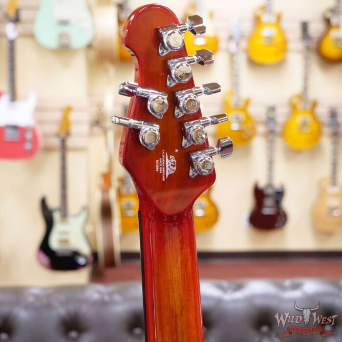 Ernie Ball Music Man Majesty 7-String wiith Piezo Ebony Board Red Sunrise - Image 10