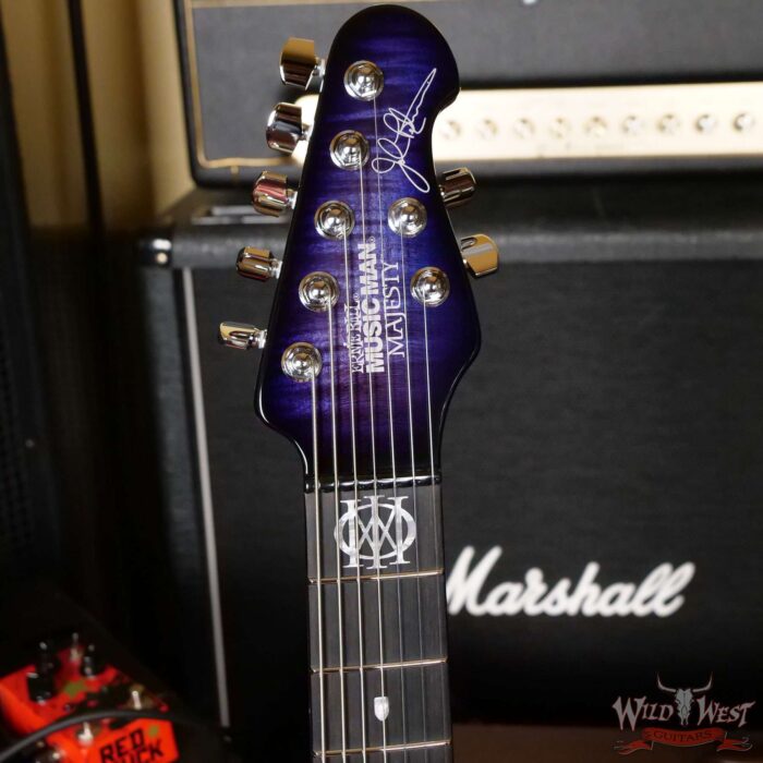 Ernie Ball Music Man Majesty 7 with Piezo Quilt Maple Top Flame Maple Neck Ebony Board Purple Nebula 28 of 50 - Image 7