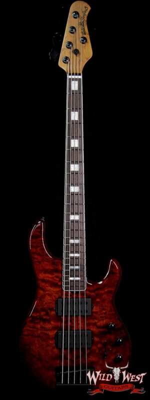 Ernie Ball Music Man BFR StingRay 5 HH Bass Quilt Maple Top Roasted Birdseye Maple Neck Translucent Orange # 82 of 91