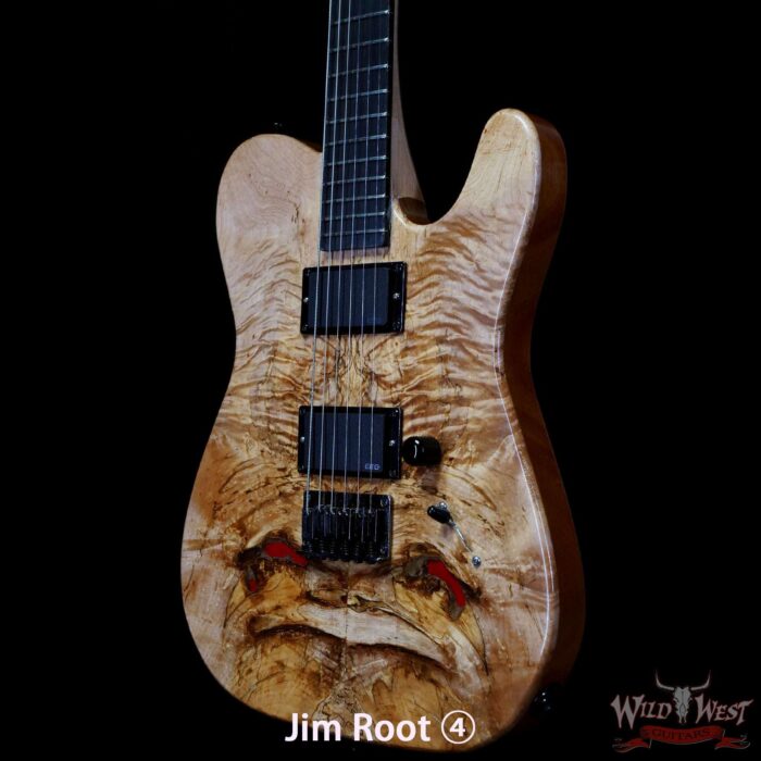 Jim Root Collection Custom Built 2018 EMAN Spalted Maple Top Tele the"Angry Face” - Image 2