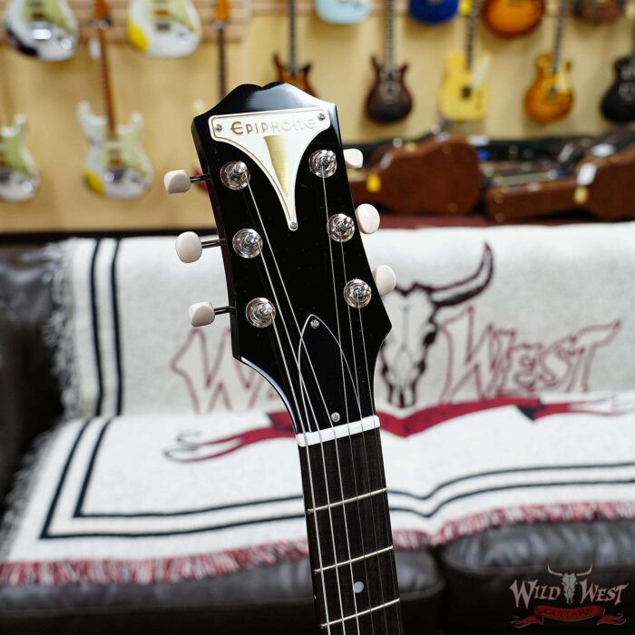 Epiphone Coronet (USA Collection) Mahogany Body&Neck P-90 Soapbar Pickup Ebony Black 6.15 LBS - Image 6