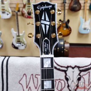 Epiphone Inspired by Gibson Custom Les Paul Custom Alpine White Ebony Fingerboard Gibson USA Pickups 8.90 LBS - Image 7