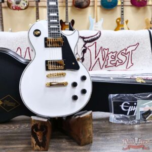Epiphone Inspired by Gibson Custom Les Paul Custom Alpine White Ebony Fingerboard Gibson USA Pickups 8.90 LBS - Image 8