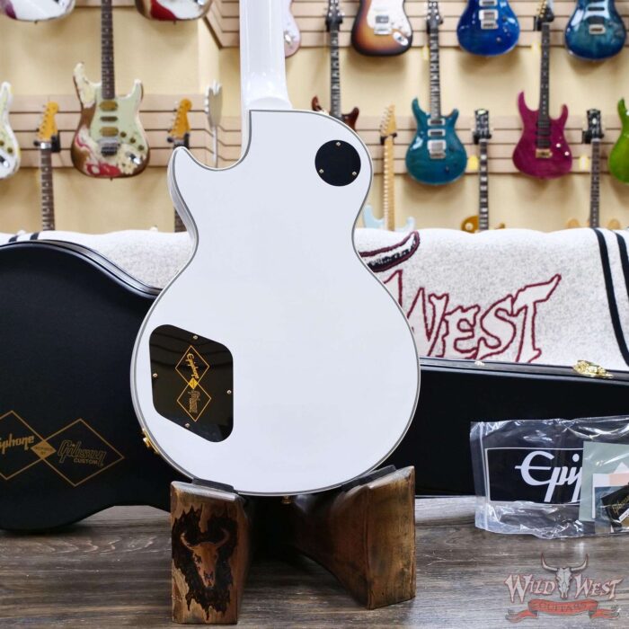 Epiphone Inspired by Gibson Custom Les Paul Custom Alpine White Ebony Fingerboard Gibson USA Pickups 8.90 LBS - Image 11