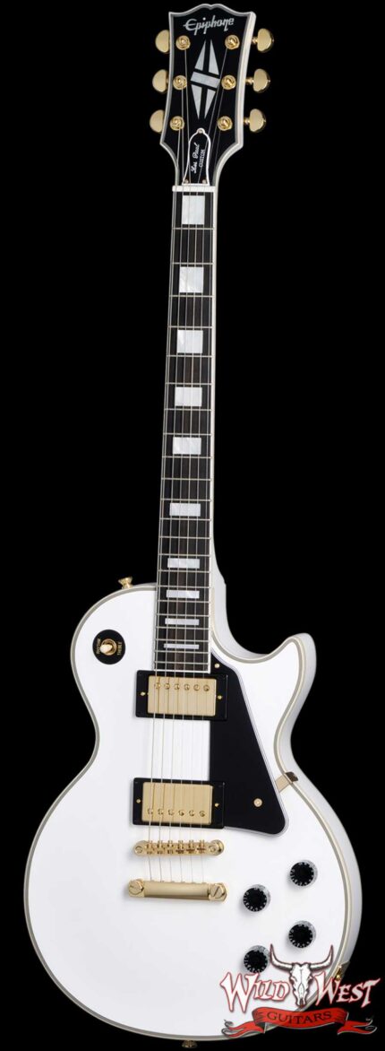 Epiphone Inspired by Gibson Custom Les Paul Custom Alpine White Ebony Fingerboard Gibson USA Pickups 8.90 LBS