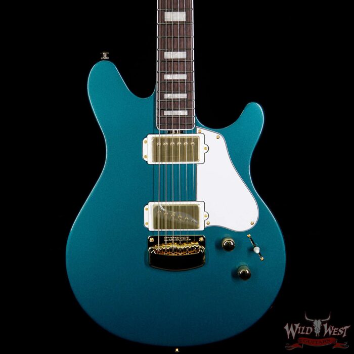 Ernie Ball Music Man BFR Limited #39 of 63 Valentine Rosewood Board Roasted Flame Maple Neck Pine Green - Image 3
