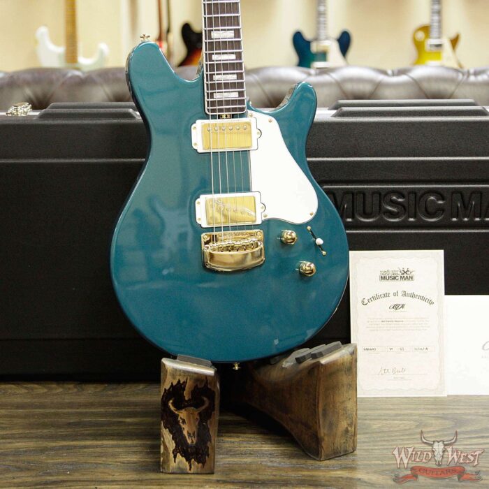 Ernie Ball Music Man BFR Limited #39 of 63 Valentine Rosewood Board Roasted Flame Maple Neck Pine Green - Image 11