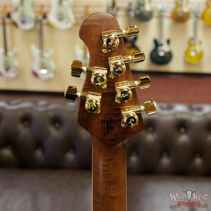 Ernie Ball Music Man BFR Limited #39 of 63 Valentine Rosewood Board Roasted Flame Maple Neck Pine Green - Image 14